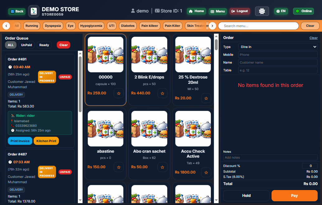 Everything front-of-house and back-of-house — Tech Droid Restaurant POS